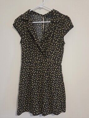 Trixxi Black With Yellow Distsy Floral Dress